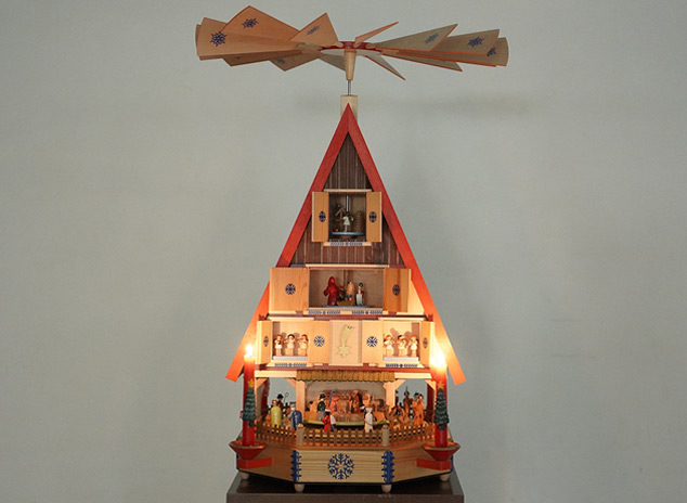ドイツ MUELLER クリスマス ピラミッド ドイツ H31cm アウトレット 