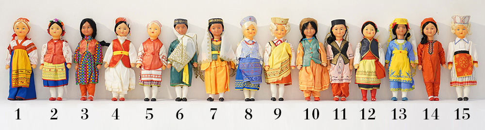ソビエト社会主義連邦共和国時代の民族衣装人形